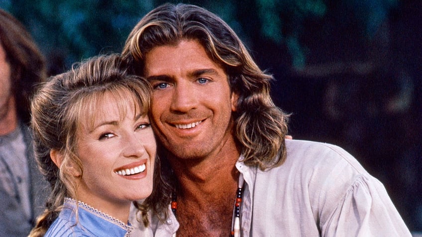 Jane Seymour and Joe Lando in a promo photo for "Dr. Quinn."