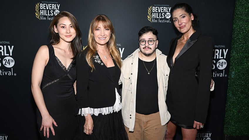 Diana Lu, Jane Seymour, Zach Barack and Alicia Coppola posing together