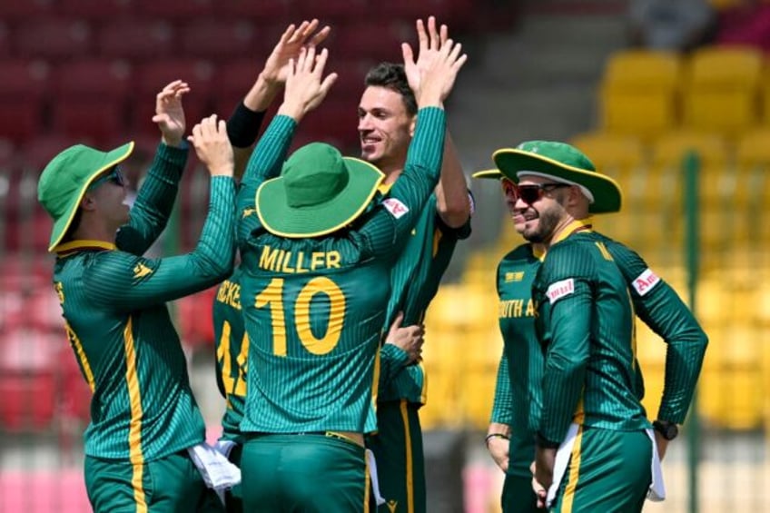 South Africa's Marco Jansen (C) picked up three wickets in the crushing win over England