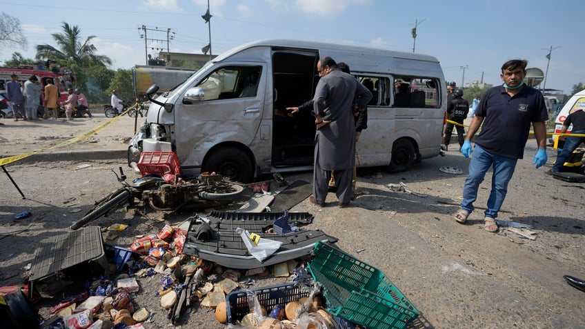 Karachi van attack site