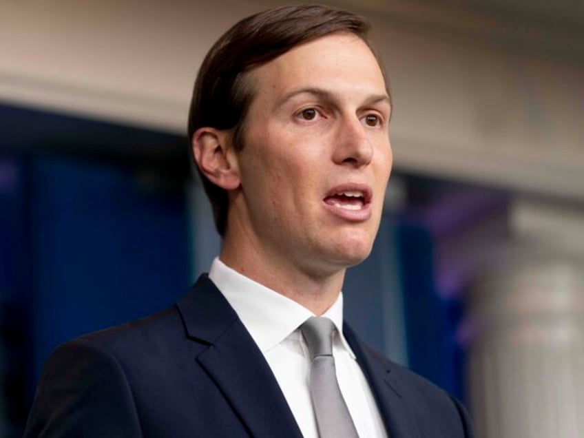 FILE - In this Aug. 13, 2020 file photo, White House senior adviser Jared Kushner speaks a