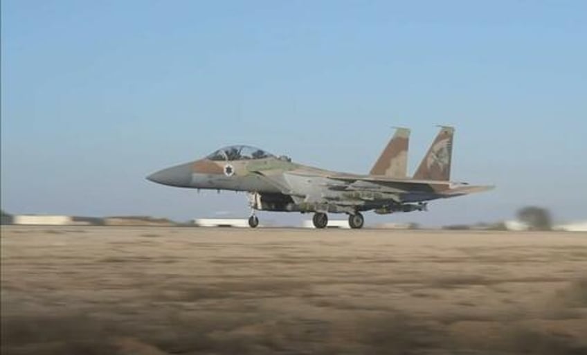 An Israeli F-15 loaded with bunker busters, on its way to bomb Hezbollah chief Nasrallah. 