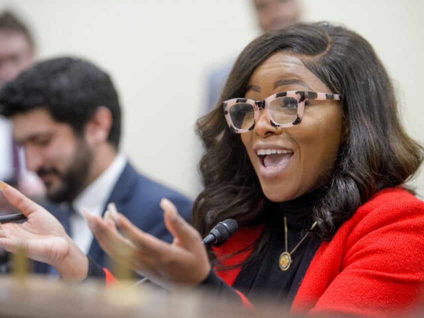 Rep. Jasmine Crockett, D-Texas, questions the witnesses during a House Committee on Oversi