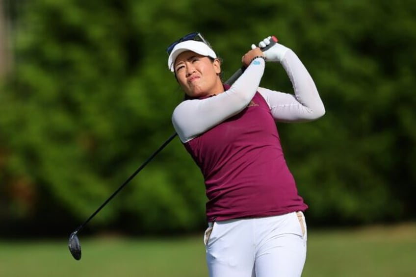 Thailand's Jasmine Suwannapura plays a shot on the way to the first-round lead of the US L