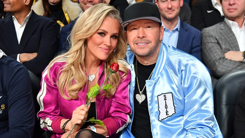 Jenny McCarthy and Donnie Wahlberg at the 2024 NBA All-Star game.