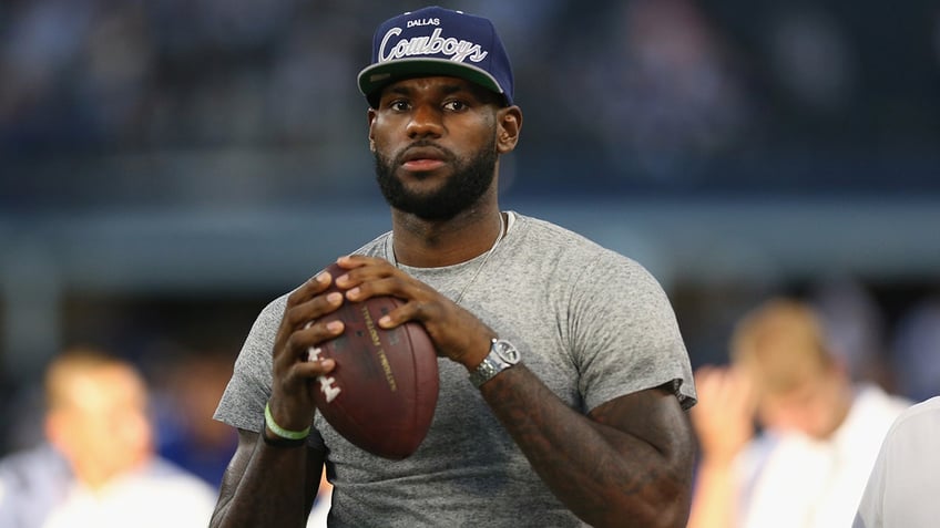 LeBron James at Cowboys-Giants game