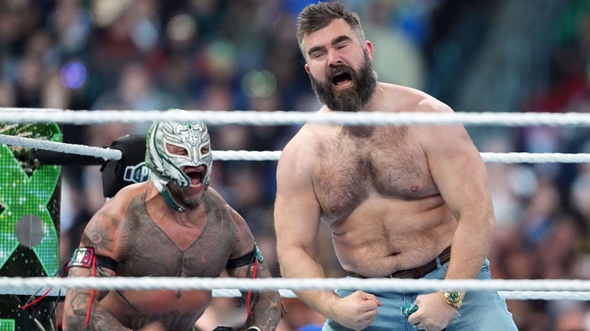 Jason Kelce and Rey Mysterio