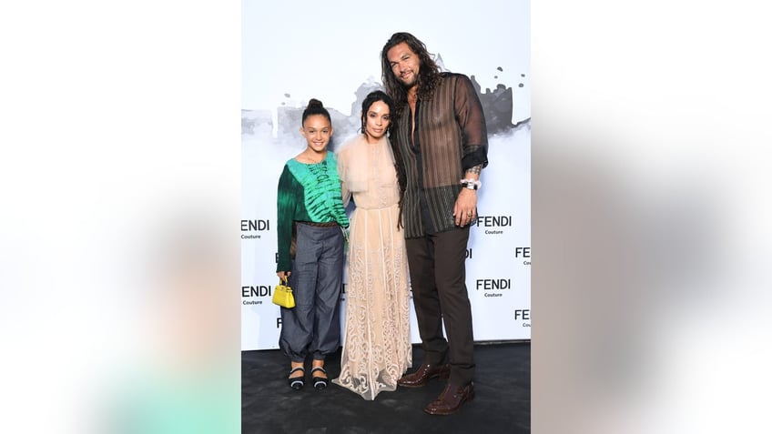 Jason Mamoa and Lisa Bonet with their daughter