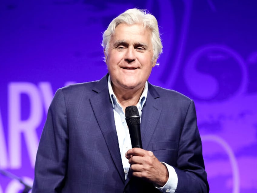 BEVERLY HILLS, CALIFORNIA - OCTOBER 11: Jay Leno performs on stage as the stars come out f