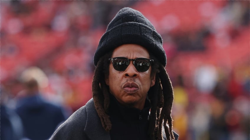 Jay-Z attends an NFL football game