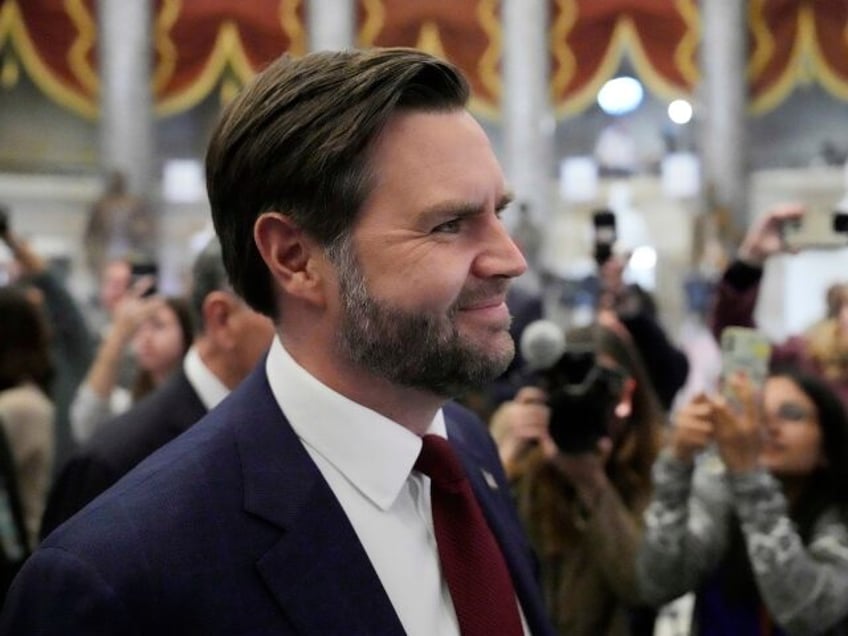 Vice President JD Vance arrives before President Donald Trump addresses a joint session of