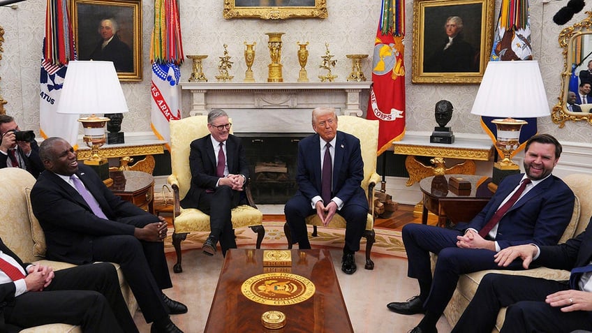 President Donald Trump meets with British Prime Minister Keir Starmer in the Oval Office