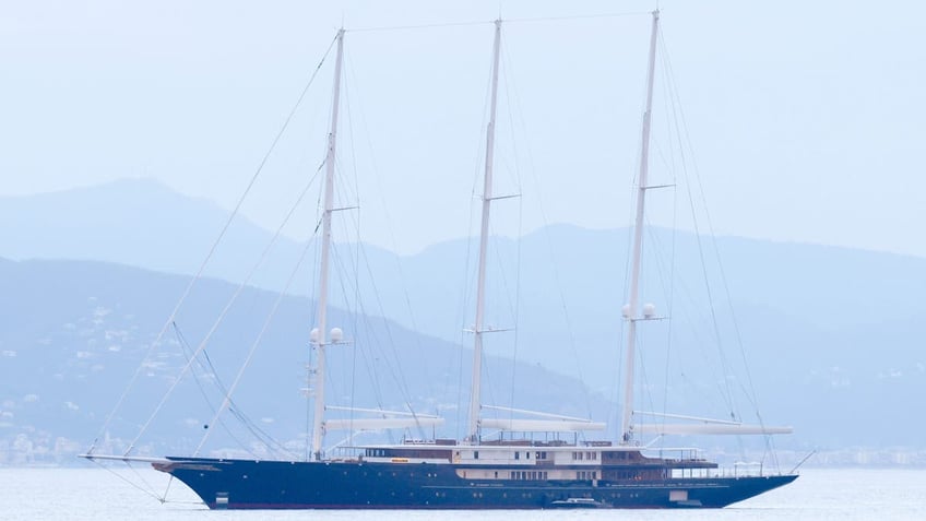 Jeff Bezos' yacht Koru in Porofino, Italy. 