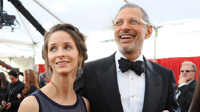 Jeff Goldbum and Emilie Livingston attend a red carpet event