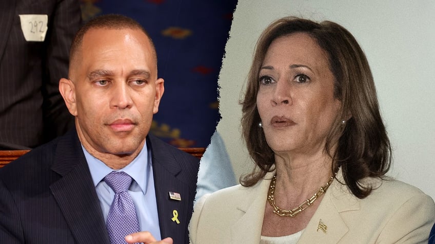 Hakeem Jeffries and Kamala Harris