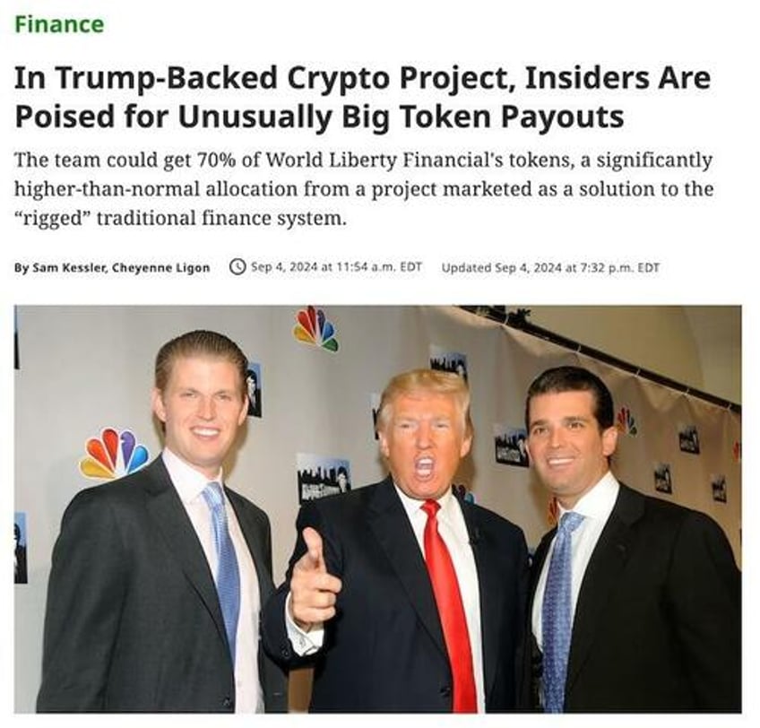 jeftovic that trump backed crypto smells like a psyop