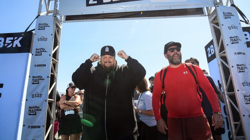 jelly roll and bert kreischer celebrating after 5k