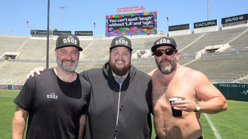 om Segura, Jelly Roll, and Bert Kreischer attend Netflix is a Joke Fest: 2 Bears 5K at Rose Bowl Stadium on May 07, 2024 in Pasadena, California.