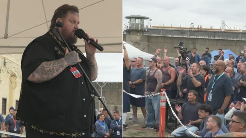 Jelly Roll performing at Oregon State Prison