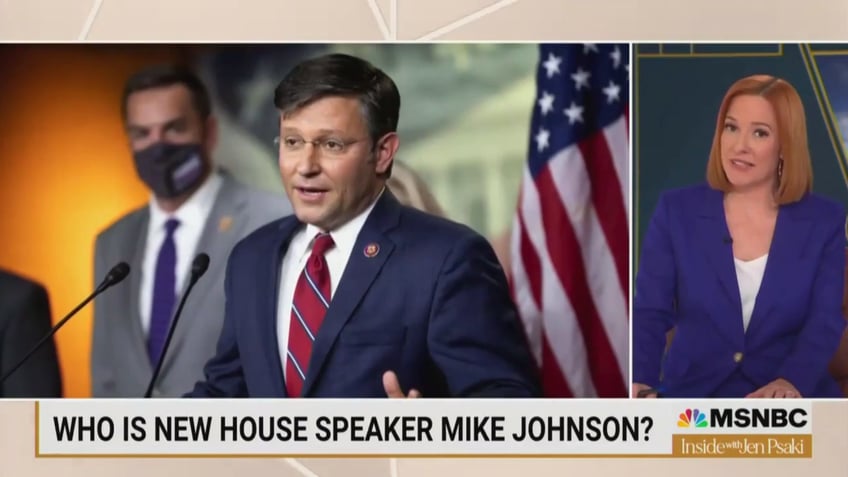 jen psaki bashes gop speaker mike johnson for being a religious fundamentalist