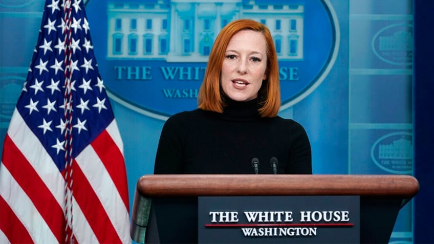 Jen Psaki at podium