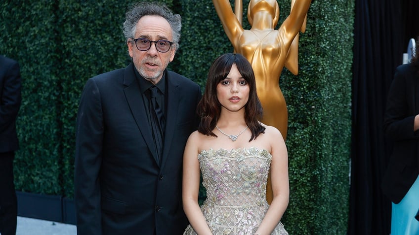 Jenna Ortega and Tim Burton at the Emmys