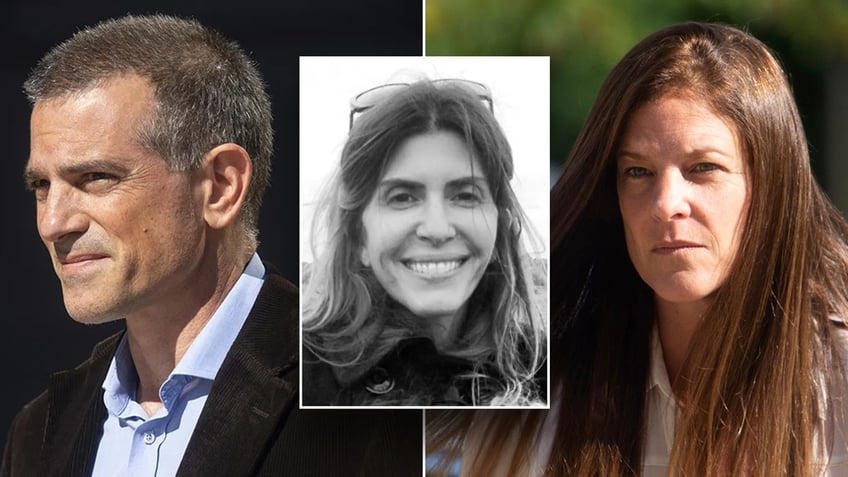 A split image of Fotis Dulos (left), Jennifer Dulos (center) and Michelle Troconis (right)