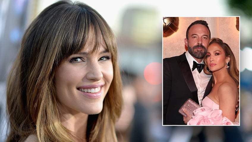 A split image with Jennifer Garner and Ben Affleck and Jennifer Lopez