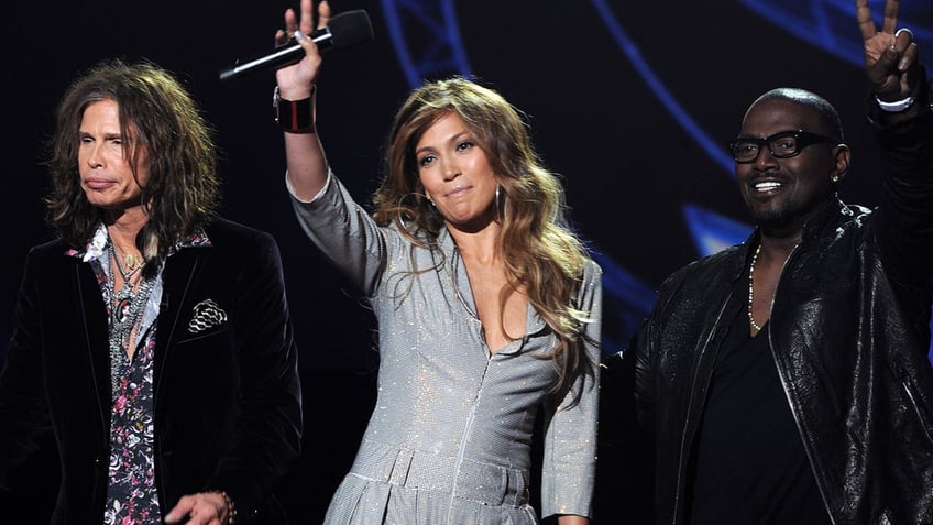 Steven Tyler, Jennifer Lopez, and Randy Jackson on "American Idol" stage together