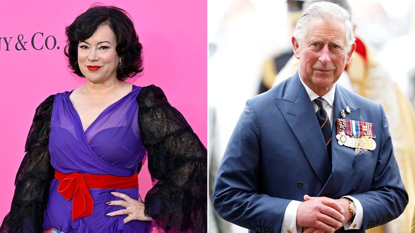 Side by side photos of Jennifer Tilly and King Charles III