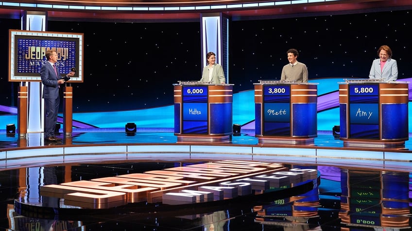 Ken Jennings hosting "Jeopardy!"