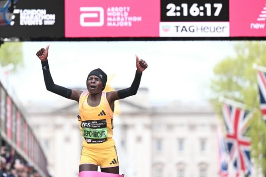 Kenya's Peres Jepchirchir set a new women's-only world record at the London marathon