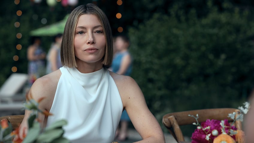 Jessica Biel in 'The Best Sister' wearing viral white dress