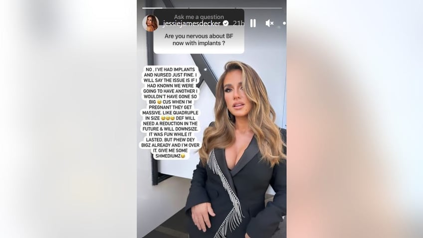 jessie james decker shares issue with breast implants while pregnant with baby no 4