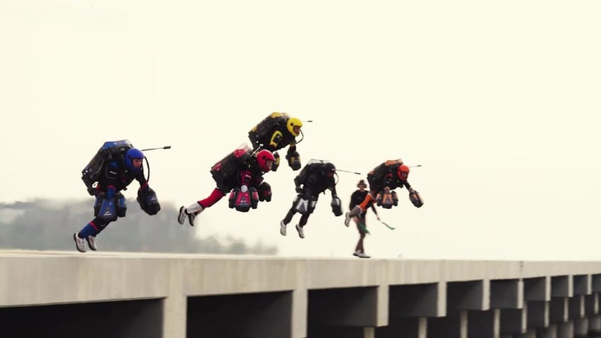 jet suit racers dot skies as real life iron man takes flight