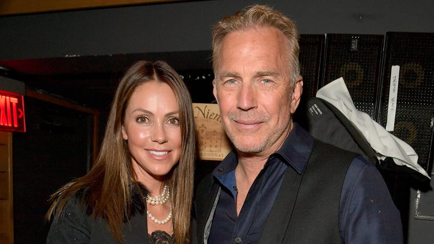 Kevin Costner attends red carpet with wife Christine.