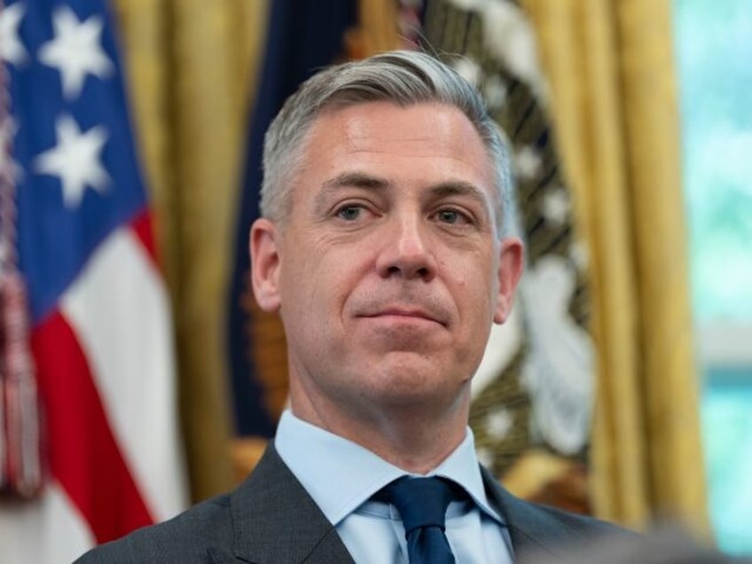 Senator Jim Banks, a Republican from Indiana, in the Oval Office of the White House in Was