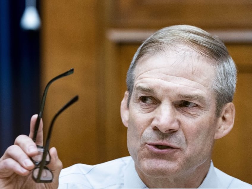 Representative Jim Jordan, a Republican from Ohio, during a hearing in Washington, DC, US, on Wednesday, July 19, 2023. An IRS supervisory agent has claimed to lawmakers the Justice Department mishandled the Hunter Biden investigation and that the US attorney for Delaware, David Weiss, was prevented from bringing charges wherever he wanted. (Haiyun Jiang/Bloomberg via Getty)