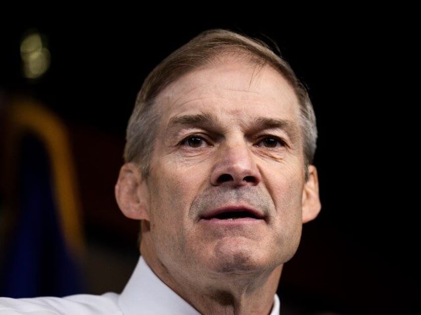 Representative Jim Jordan, a Republican from Ohio, speaks during a news conference about t