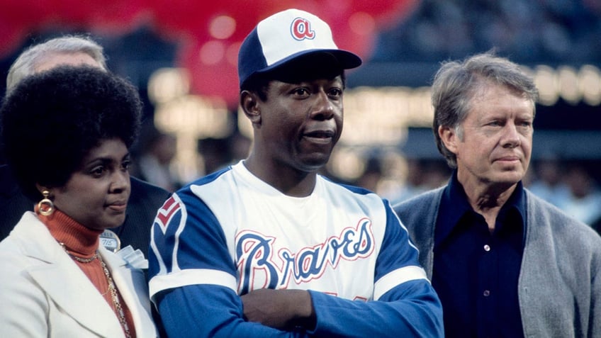 Jimmy Carter with Hank Aaron