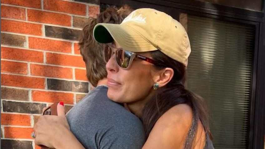 Joanna Gaines hugging her son