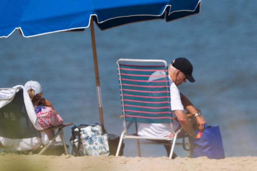 joe biden enjoys the beach on 9th day of two week summer vacation