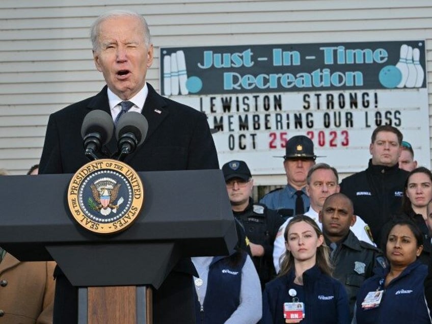 joe biden pushes commonsense gun control outside gun free zone where maine shooter opened fire