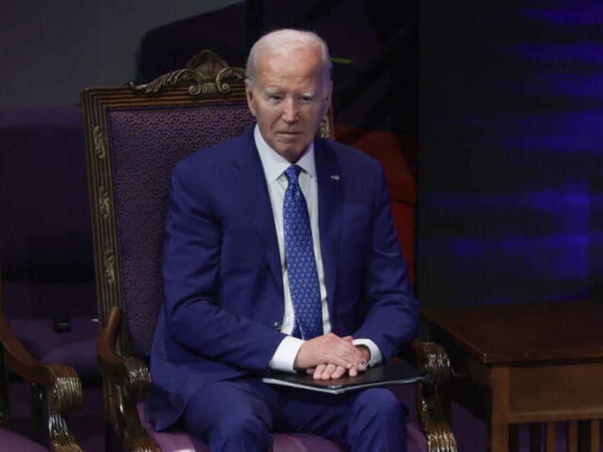 PHILADELPHIA, PENNSYLVANIA - JULY 07: U.S. President Joe Biden listens to a sermon during