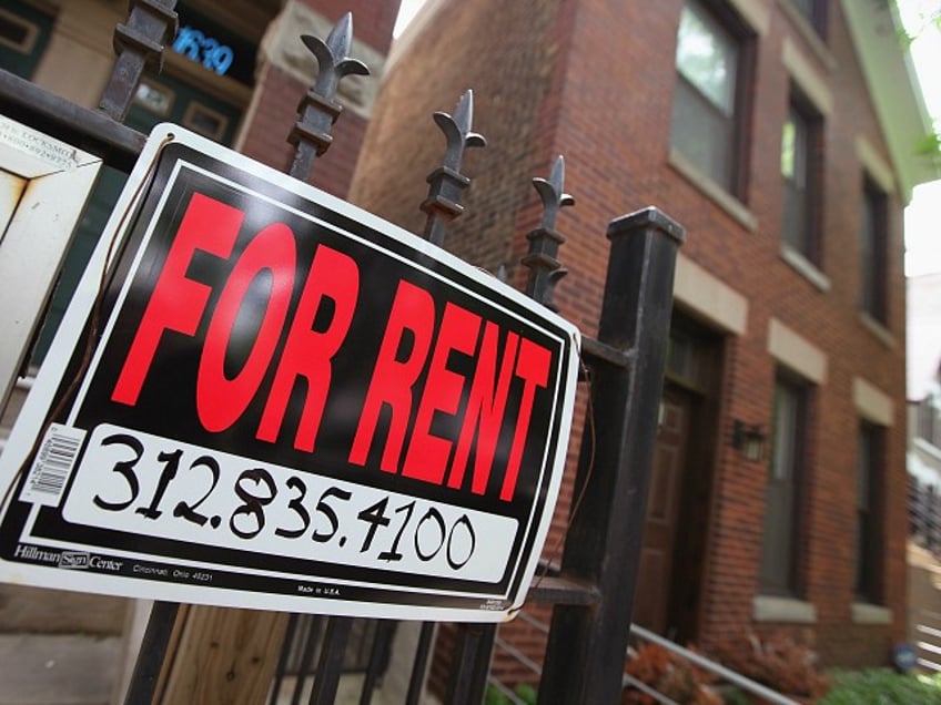 CHICAGO, IL - MAY 31: A "For Rent" sign stands in front of a house on May 31, 2011 in Chicago, Illinois. According to the Standard & Poor's Case-Shiller Home Price Index home prices fell in March in 18 of the 20 metropolitan areas monitored by the index, reaching their lowest levels since the housing bubble burst in 2006. In Chicago, were nearly 30 percent of homes offered for sale are bank owned, prices have fallen 7.6 percent from a year ago. (Photo by Scott Olson/Getty Images)