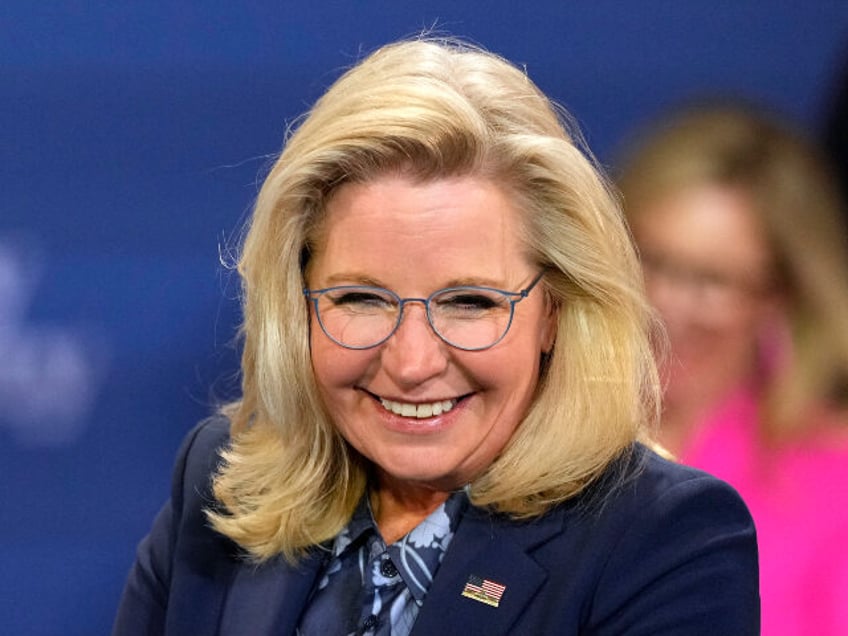 Former Rep. Liz Cheney (R-WY) attends a campaign event with Democratic presidential nomine