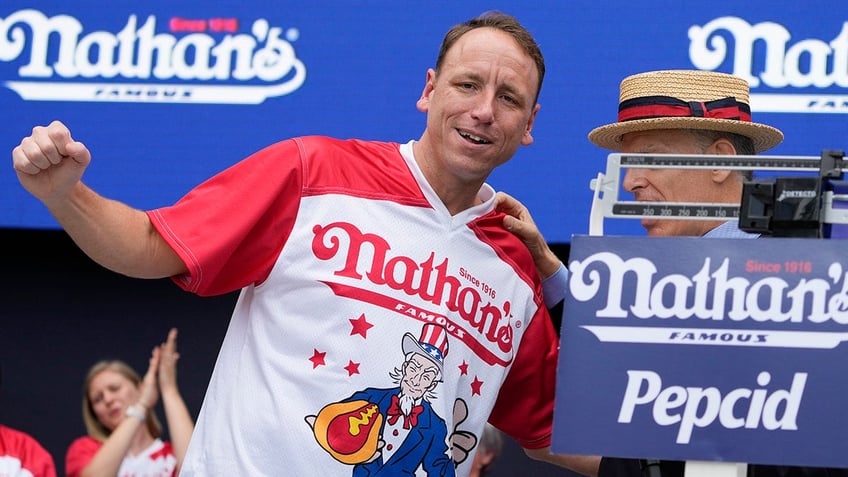 Joey Chestnut at the weigh-in