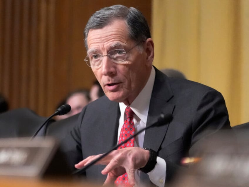 Sen. John Barrasso, R-Wyo., speaks at the Senate Finance Committee confirmation hearing fo