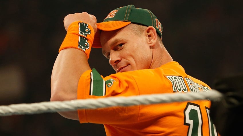 John Cena enters the ring at the WWE SummerSlam 2015 at Barclays Center of Brooklyn on August 23, 2015 in New York City.