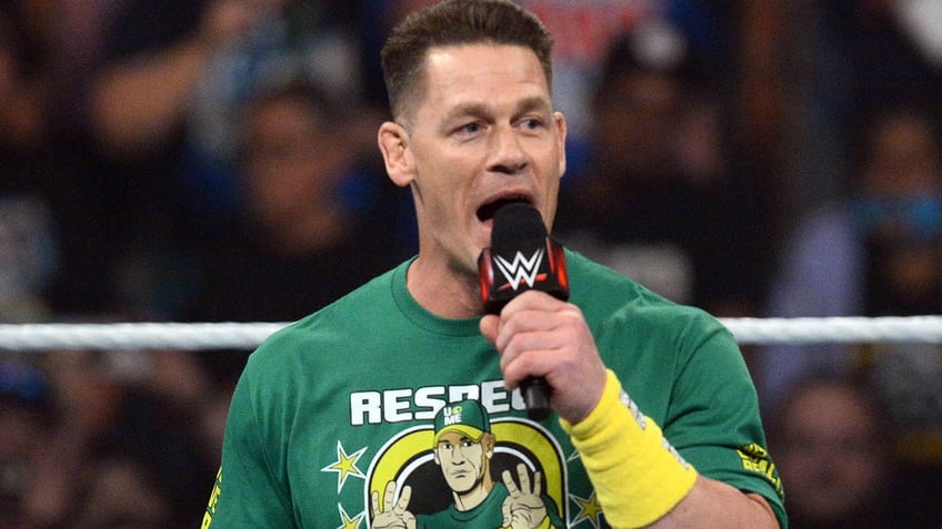 John Cena addresses the crowd